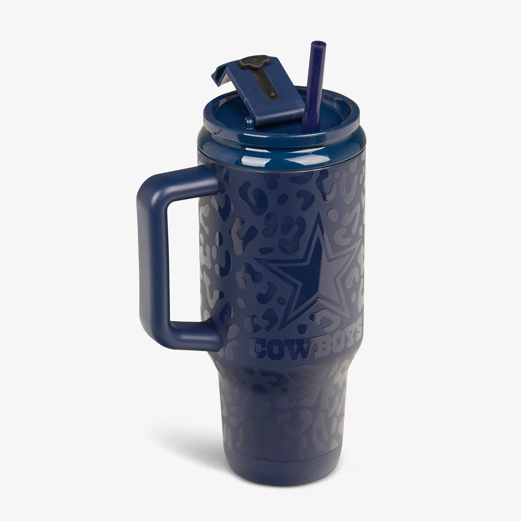 NFL 32 Oz Leopard Flip ‘n’ Sip Travel Mug M1 - Cowboys - Product View