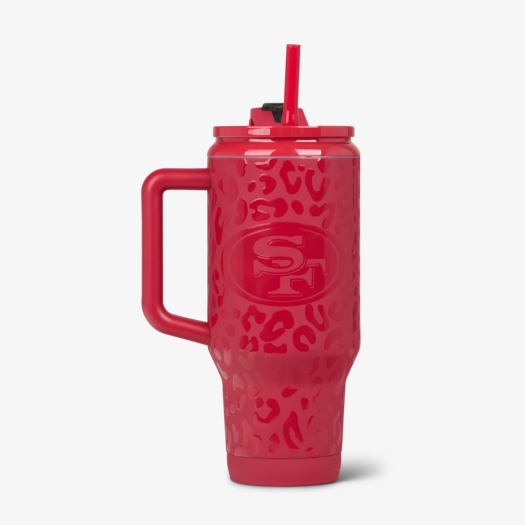 NFL 32 Oz Leopard Flip ‘n’ Sip Travel Mug M1 - 49ers - Product View