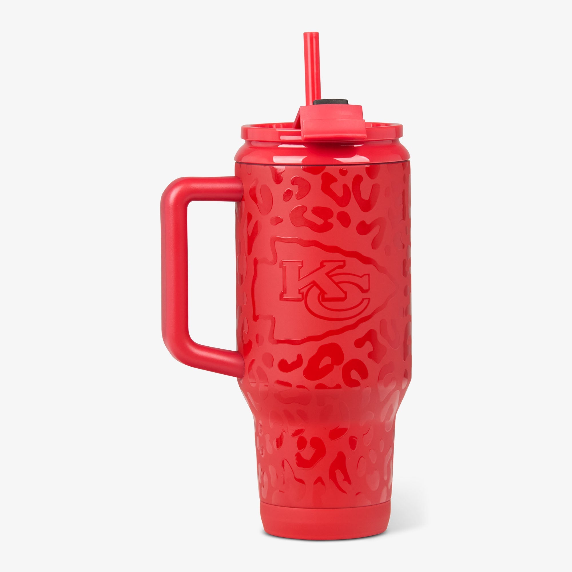 NFL 32 Oz Leopard Flip ‘n’ Sip Travel Mug M1 - Chiefs - Product View