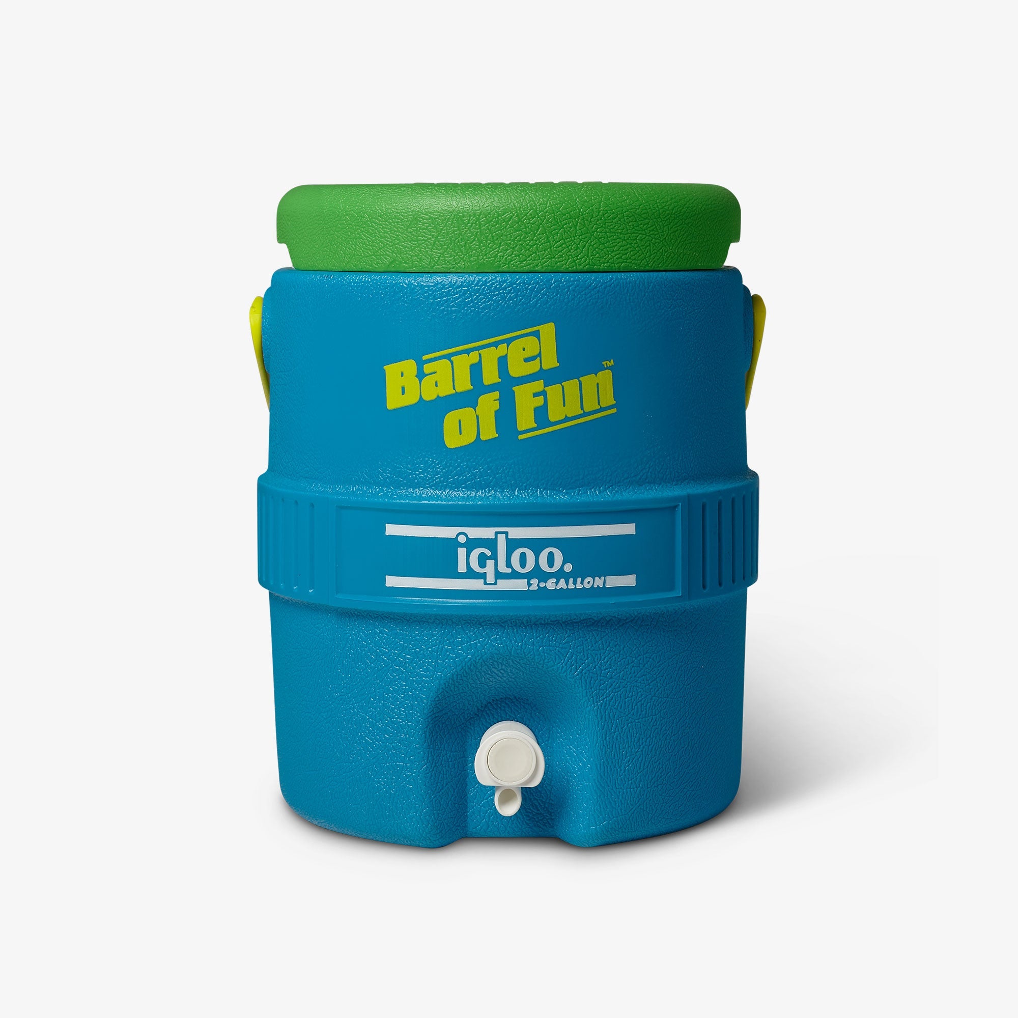 Retro Barrel of Fun 2 Gallon Jug U4 - Fiesta Blue - Front View