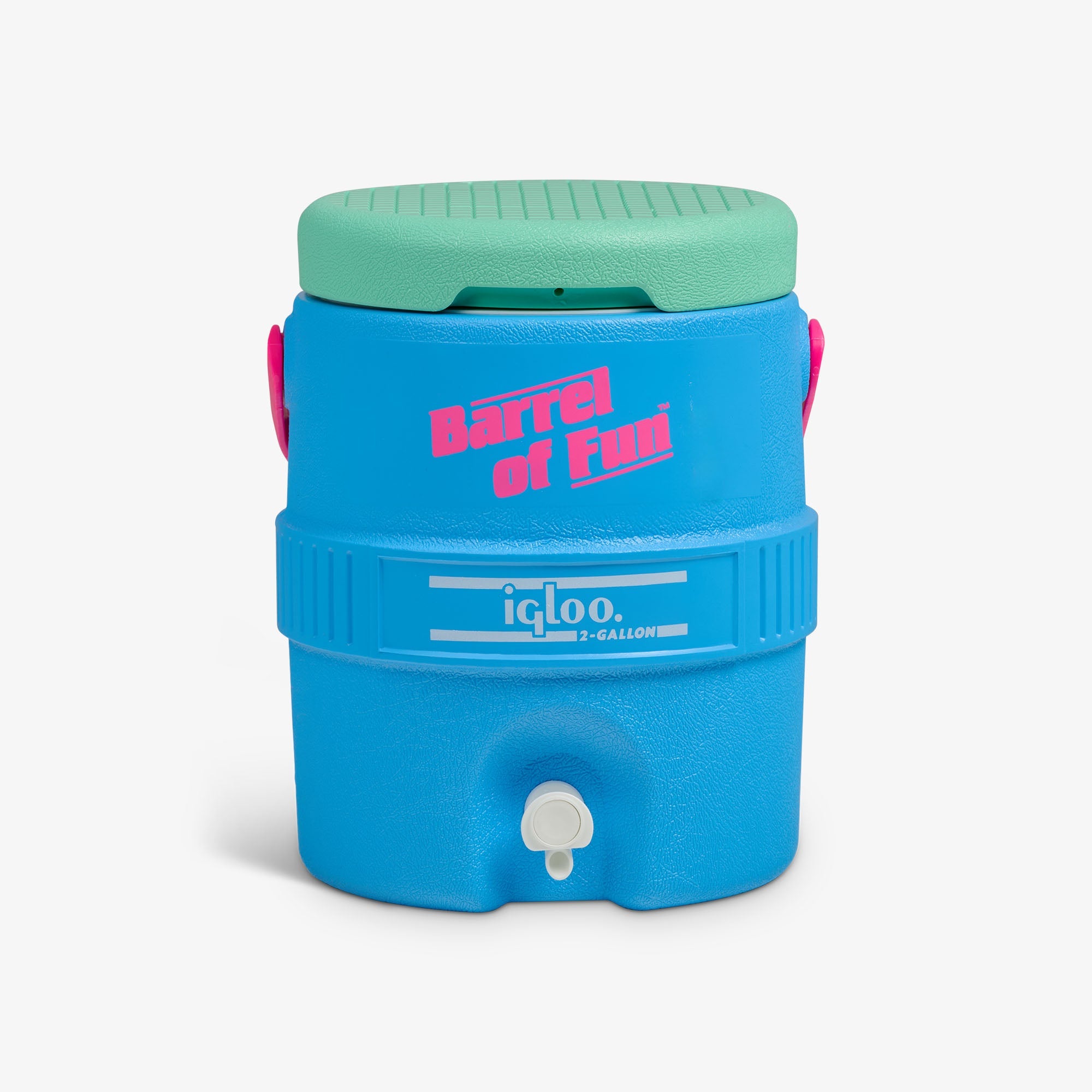 Retro Barrel of Fun 2 Gallon Jug U4 - Carolina Blue - Front View