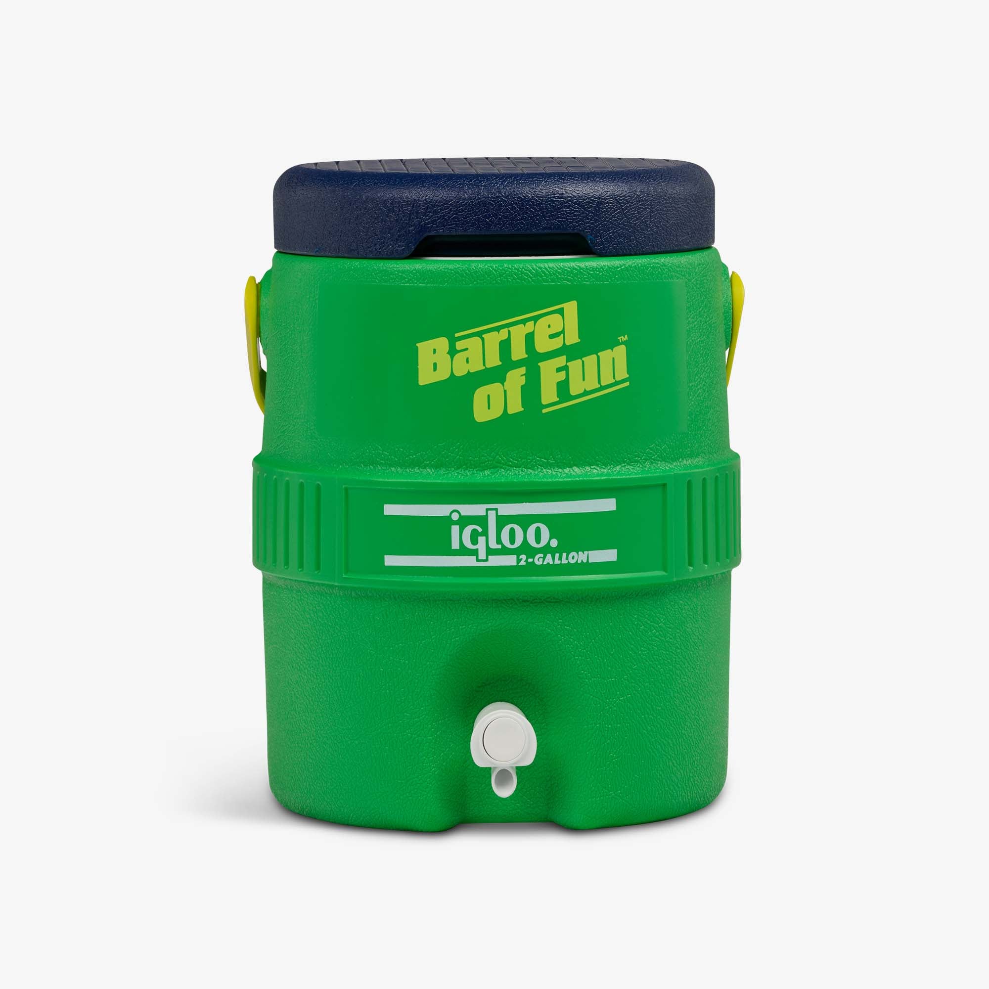 Retro Barrel of Fun 2 Gallon Jug U4 - Whistle Green - Front View