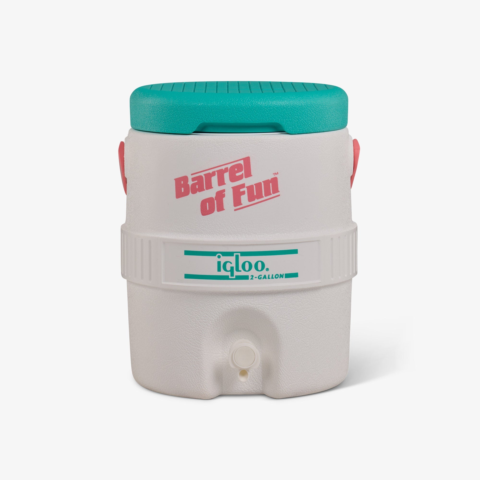 Retro Barrel of Fun 2 Gallon Jug U4 - White - Front View