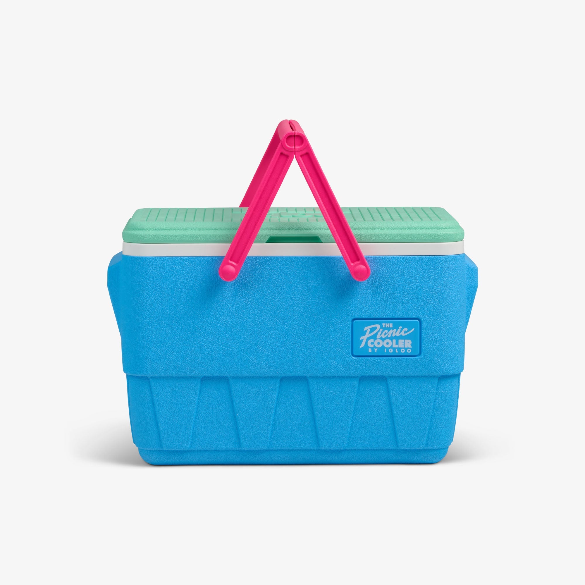 Retro Picnic Basket 25 Qt Cooler E9 - Carolina Blue - Strap View