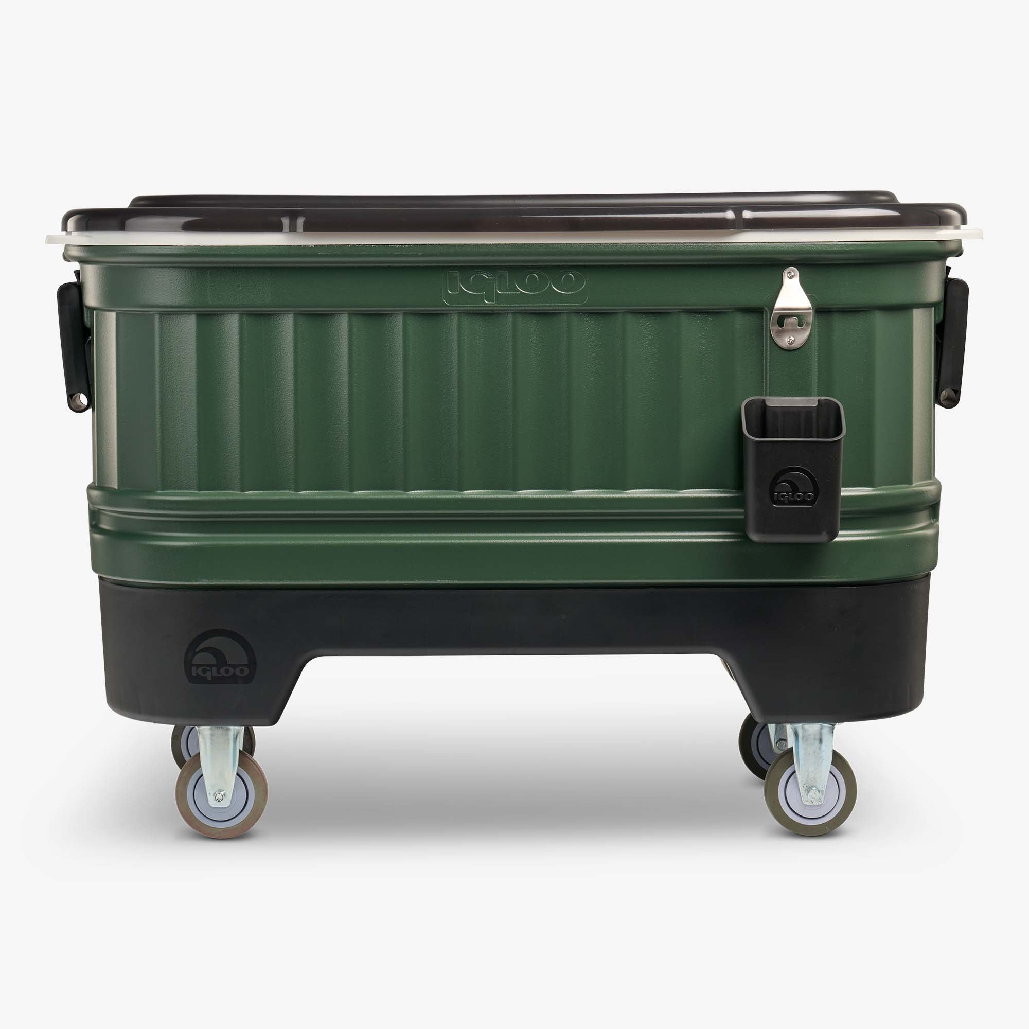Party Bar 125 Qt Cooler P4 - Oil Green - Front View