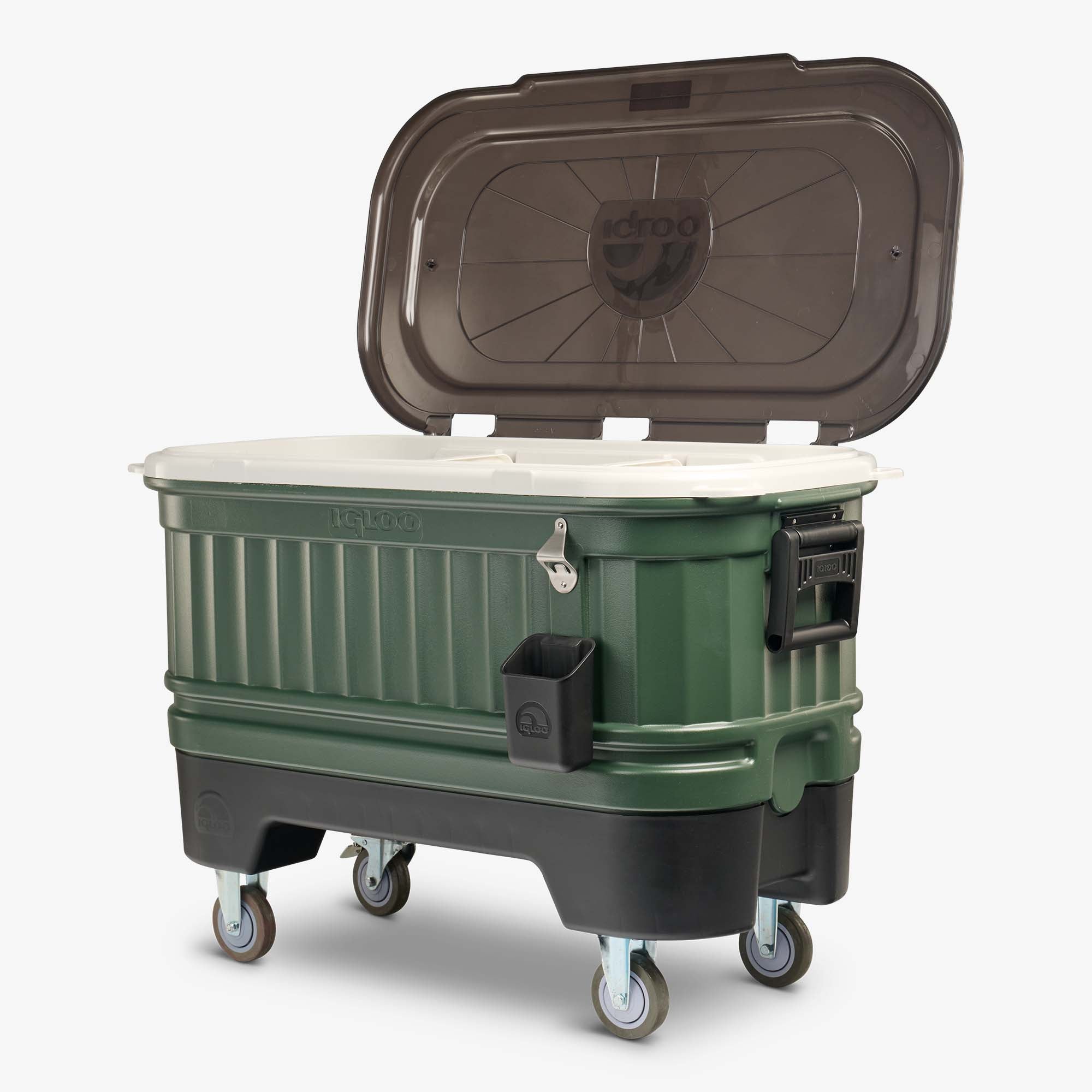 Party Bar 125 Qt Cooler P4 - Oil Green - Open View