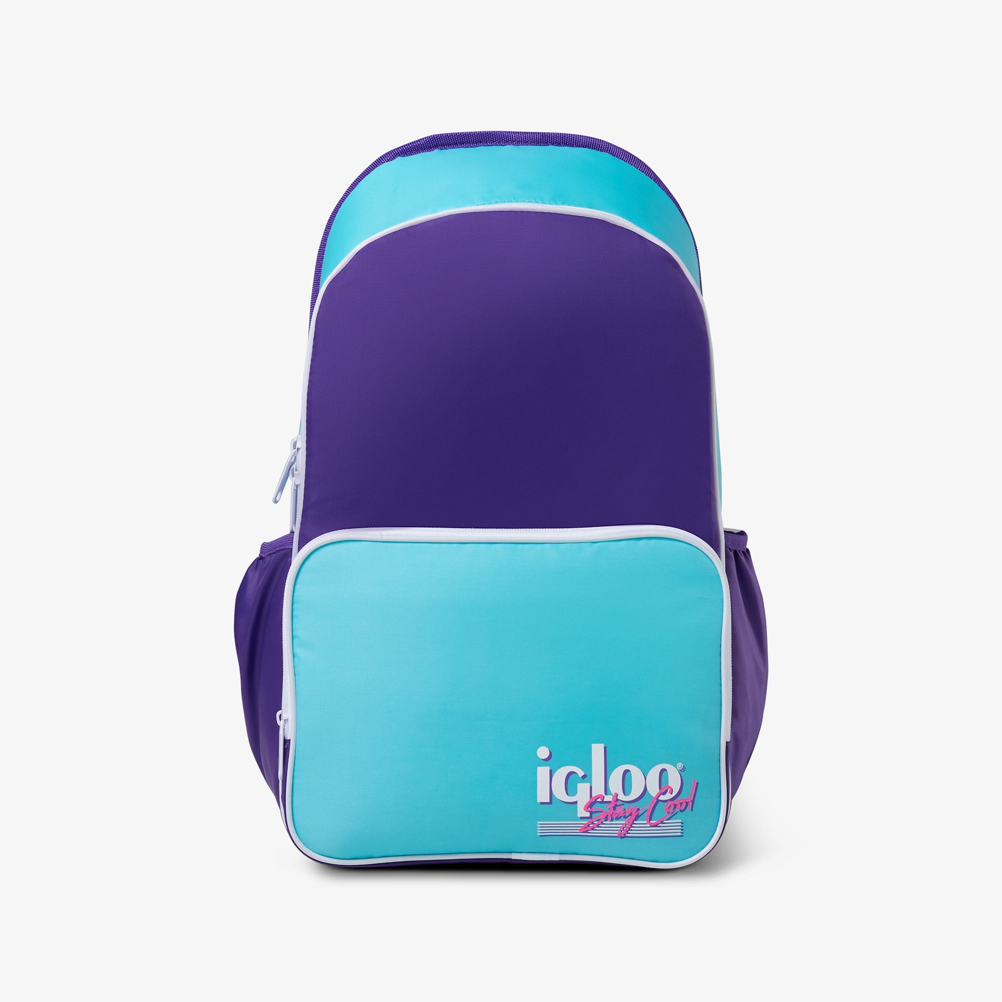 Retro Backpack Cooler E5 - Purple - Front View