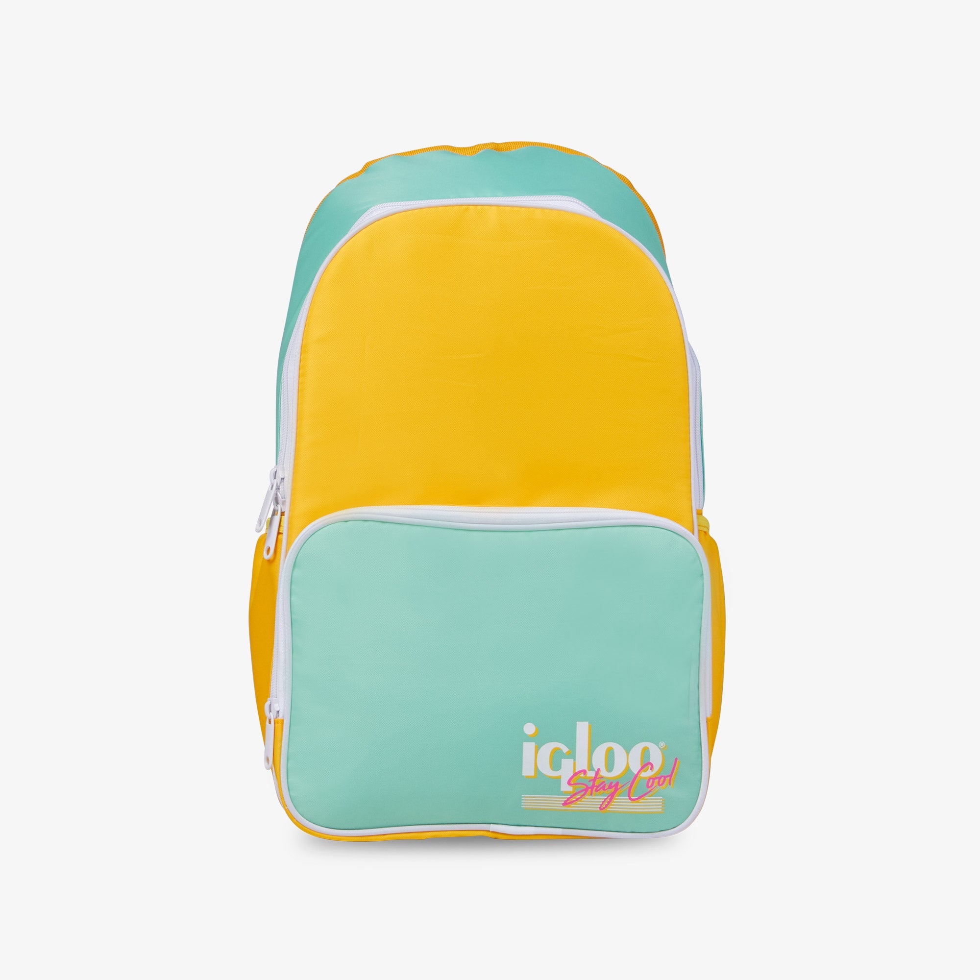 Retro Backpack Cooler E5 - Yellow - Front View
