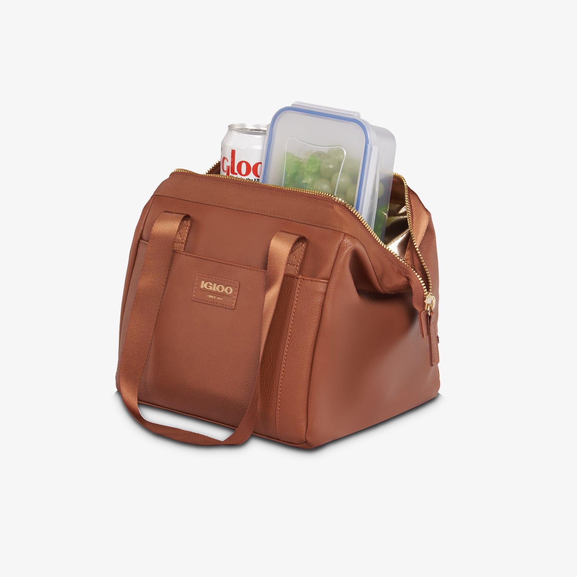 Igloo Luxe® Lunch Tote Cooler Bag Y7 - Cognac - Product View