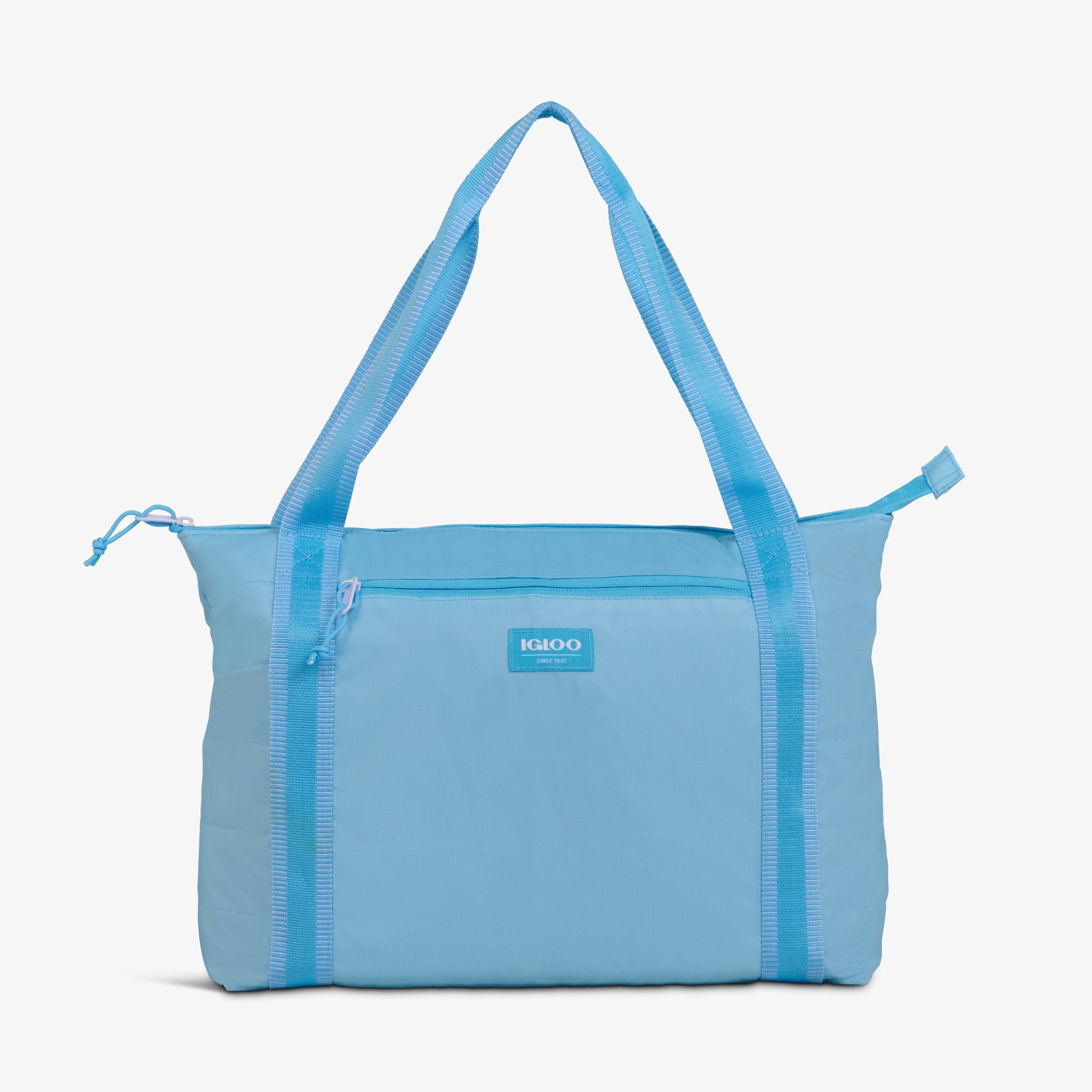 Packable Puffer 20-Can Cooler Bag R6 - Powder Blue - Front View