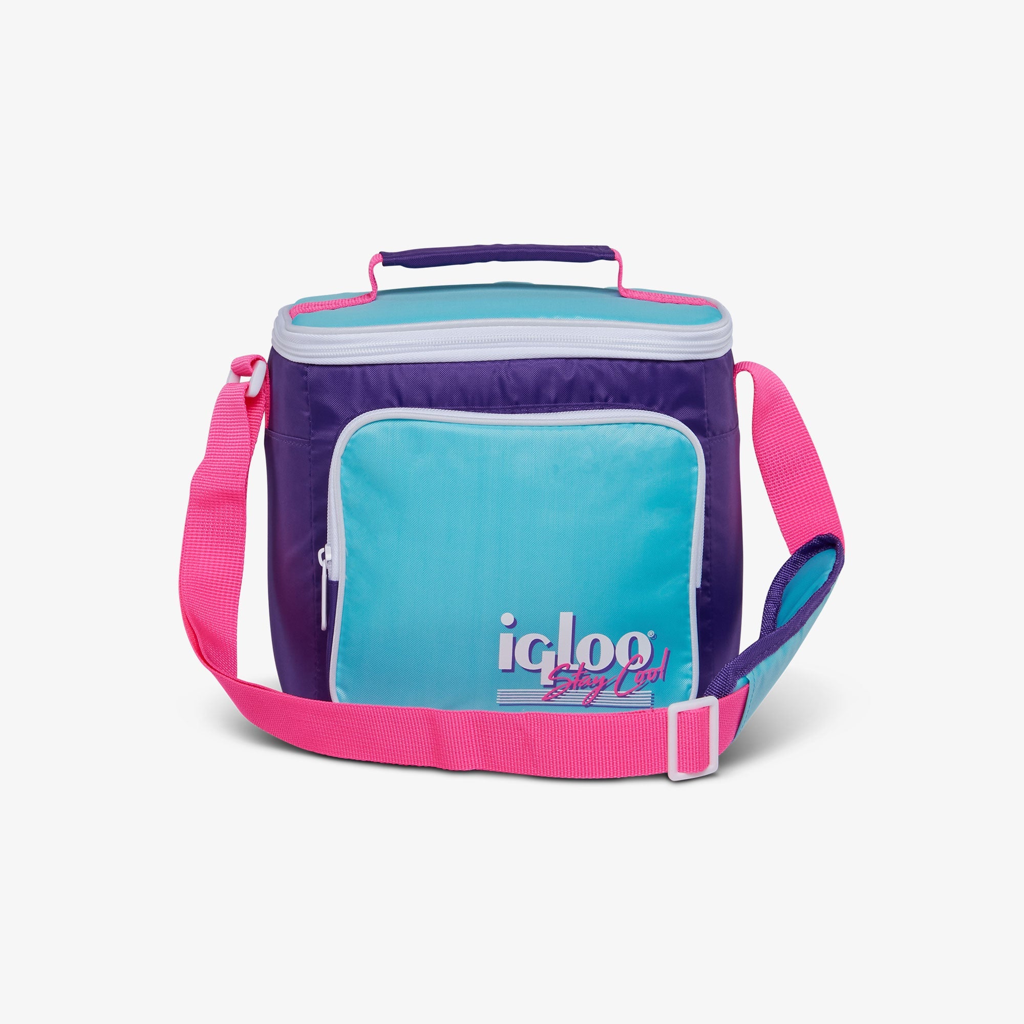 Retro Square Lunch Bag J9 - Purple - Front View