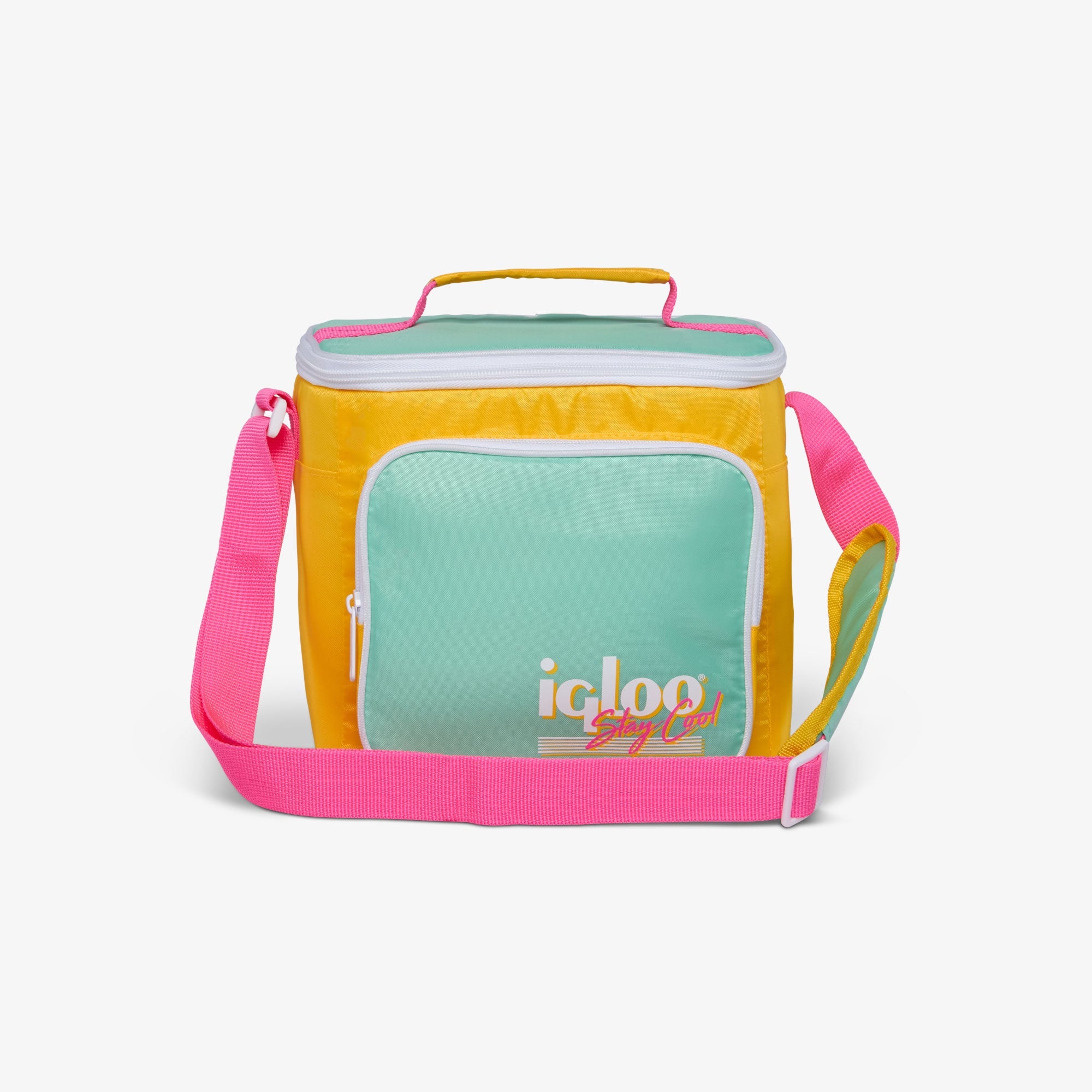 Retro Square Lunch Bag J9 - Yellow - Front View