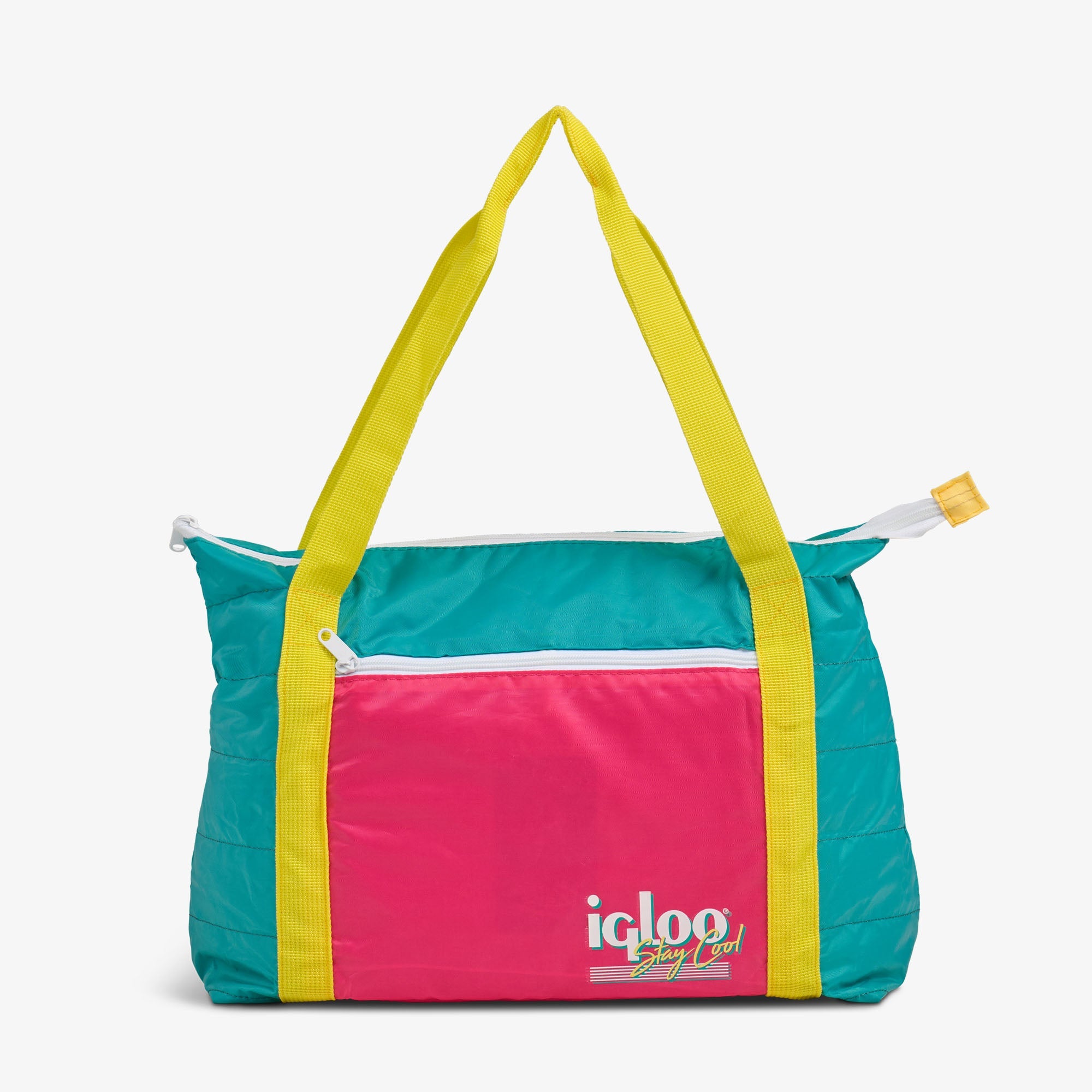 Retro Packable Puffer 20-Can Cooler Bag Q6 - Jade - Strap View