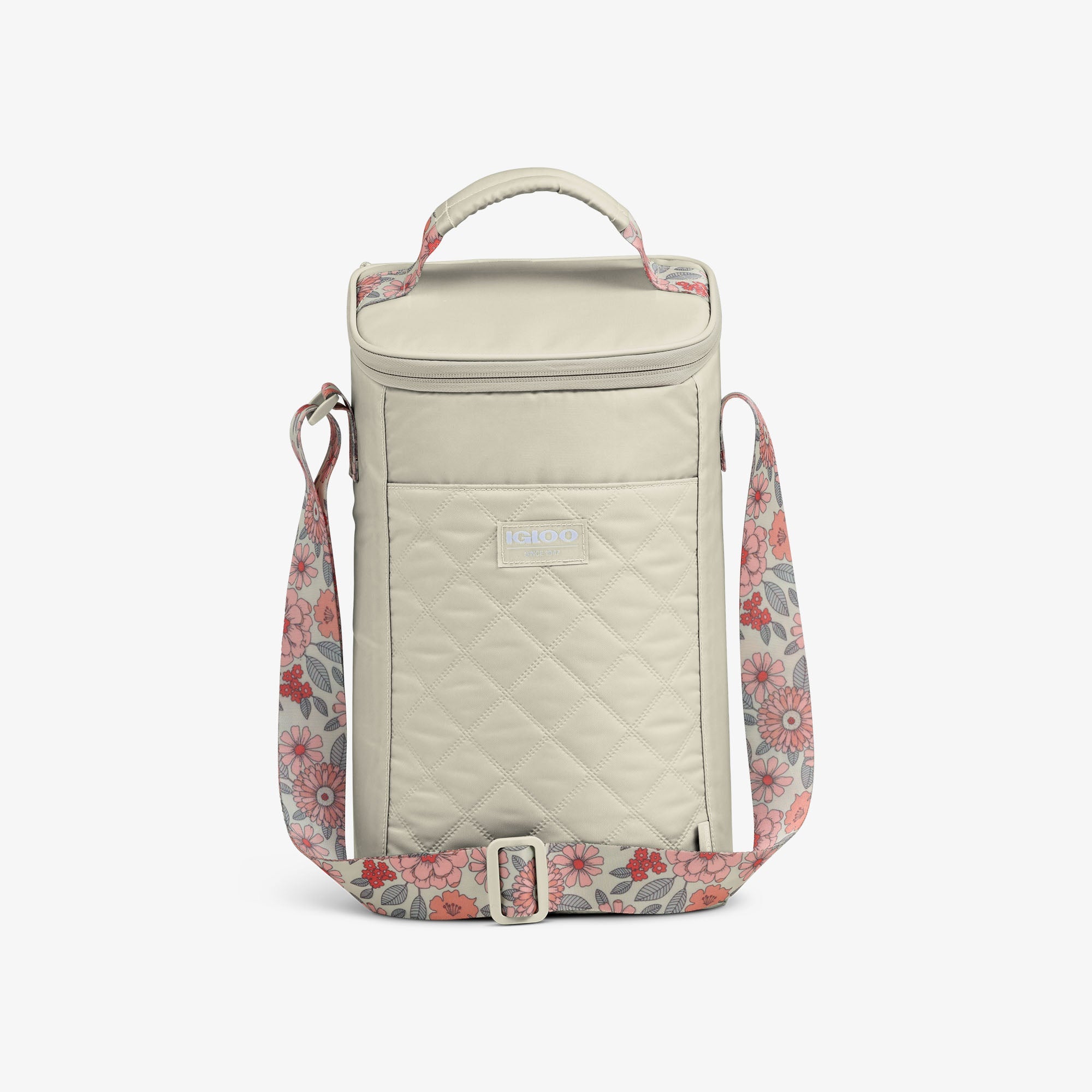 Floral MaxCold® DUO Vertical Crossbody Cooler Bag L0 - Linen - Product View