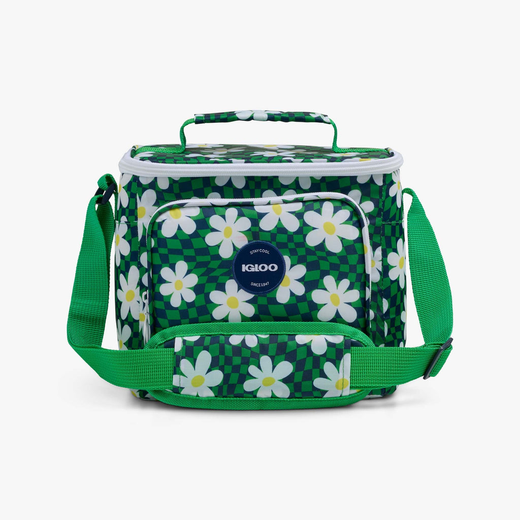 Retro Square Lunch Bag J9 - Psychedelic Daisy - Front View