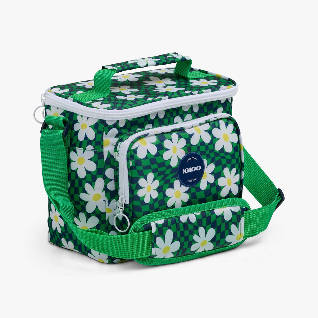 Retro Square Lunch Bag J9 - Psychedelic Daisy - Product View