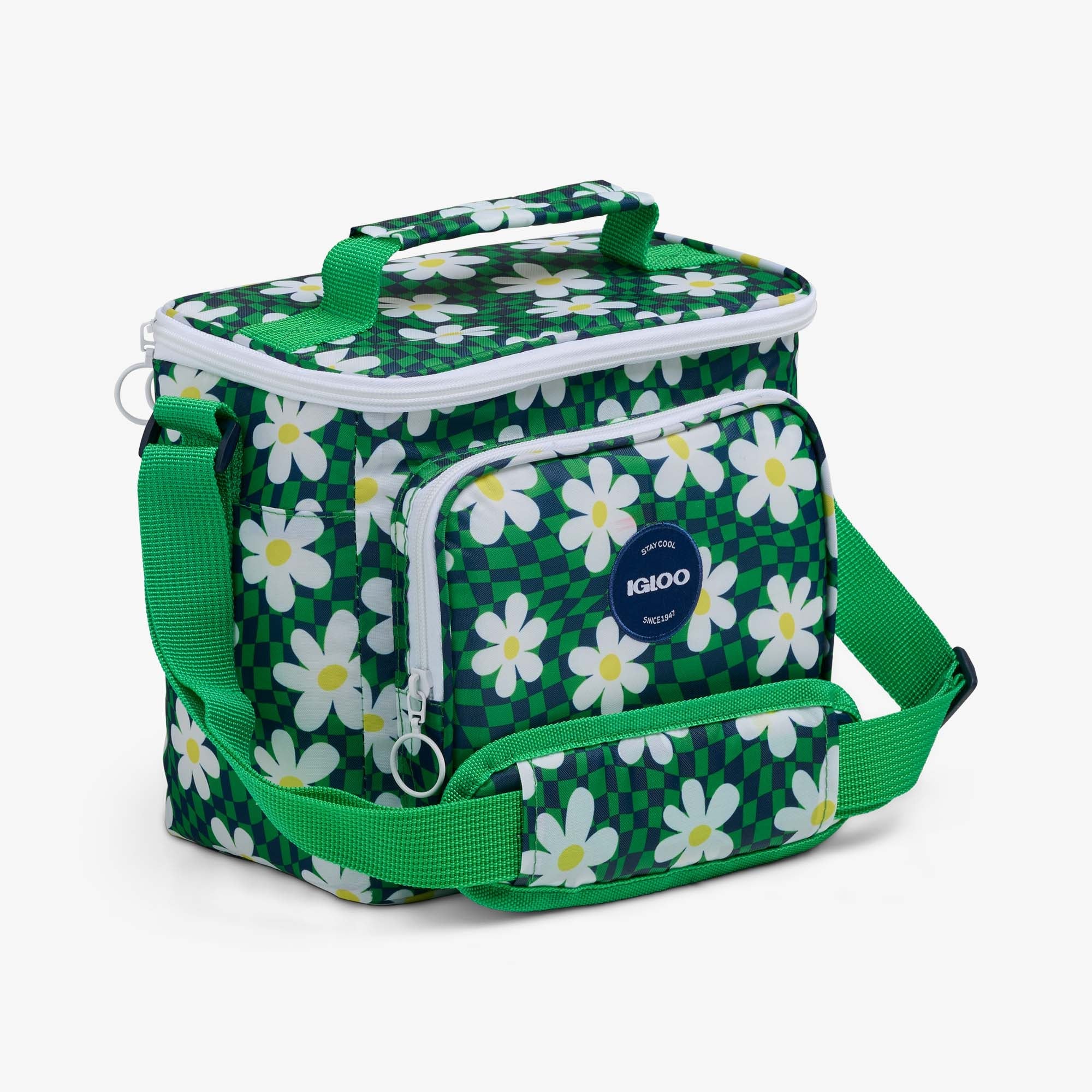 Retro Square Lunch Bag J9 - Psychedelic Daisy - Product View