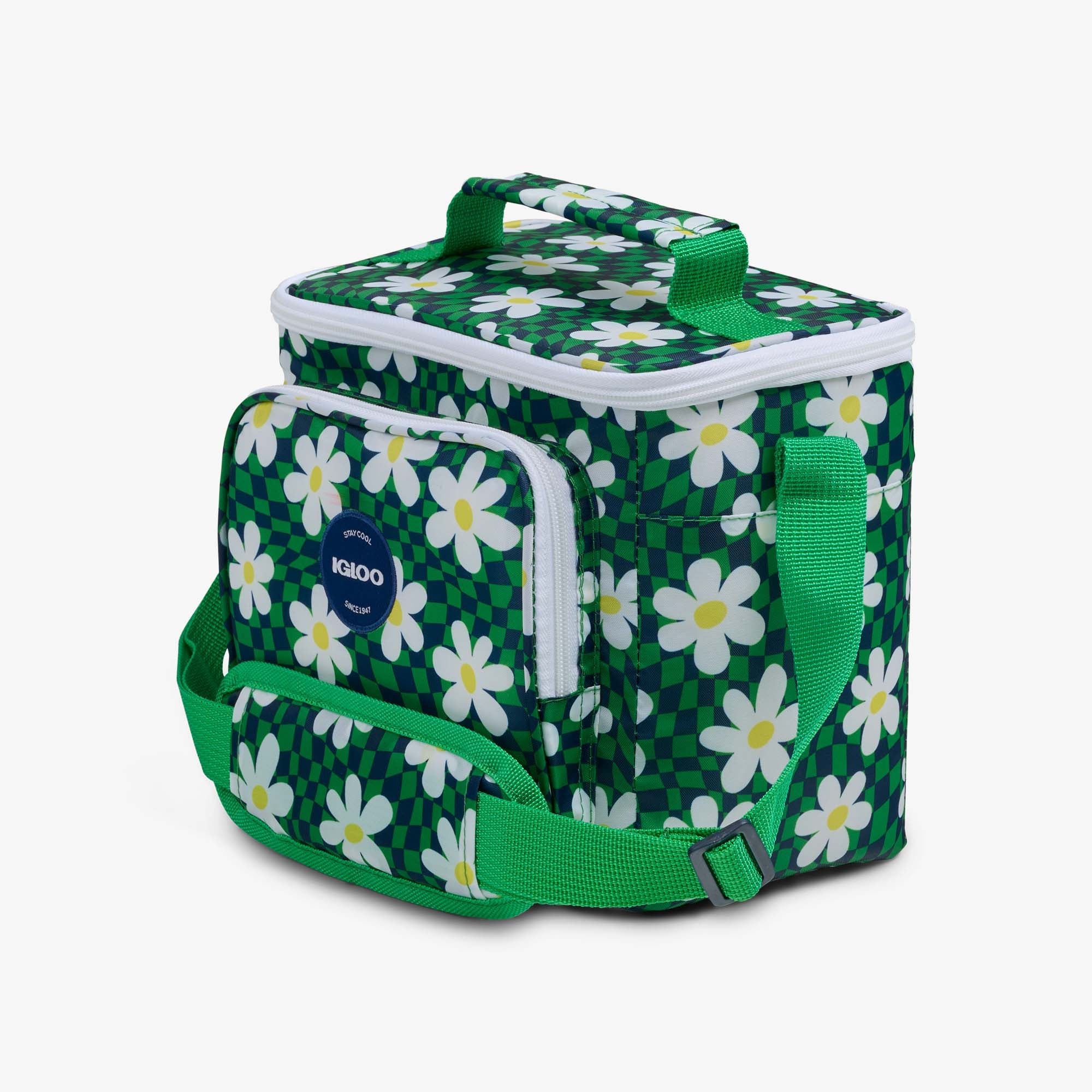 Retro Square Lunch Bag J9 - Psychedelic Daisy - Product View