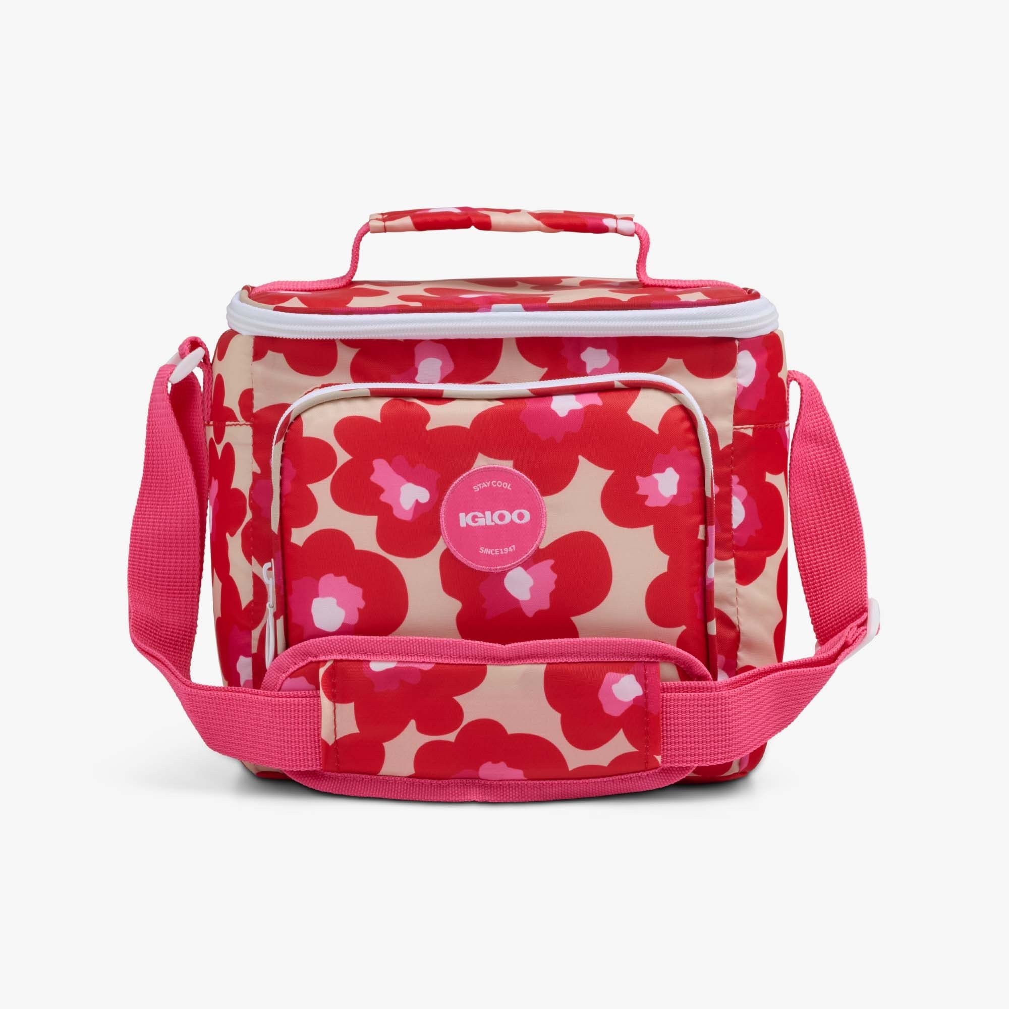 Retro Square Lunch Bag J9 - Mod Floral - Front View