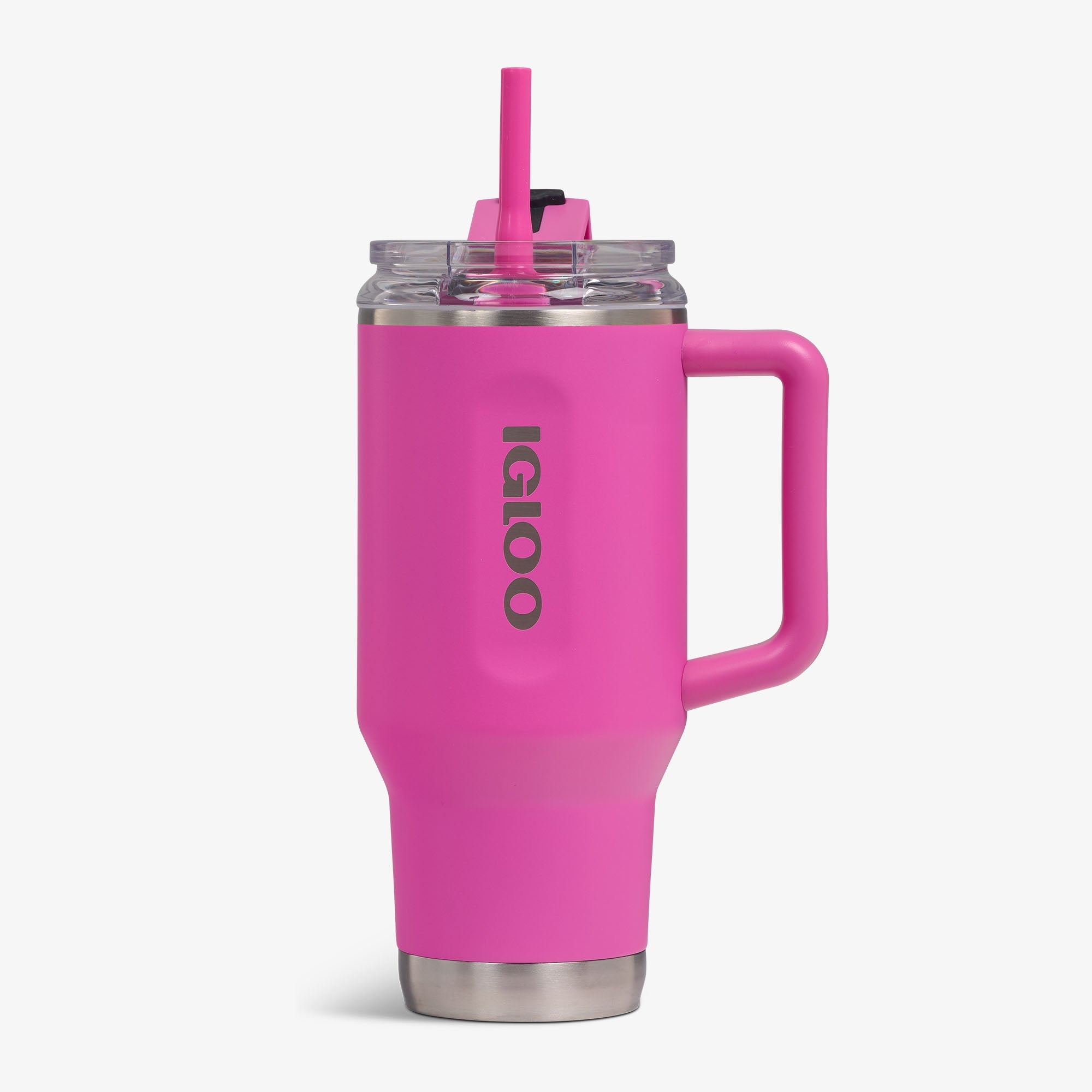 32 Oz Flip ‘n’ Sip Travel Mug L2 - Pink Fizz - Pink Fizz - Custom - Front View
