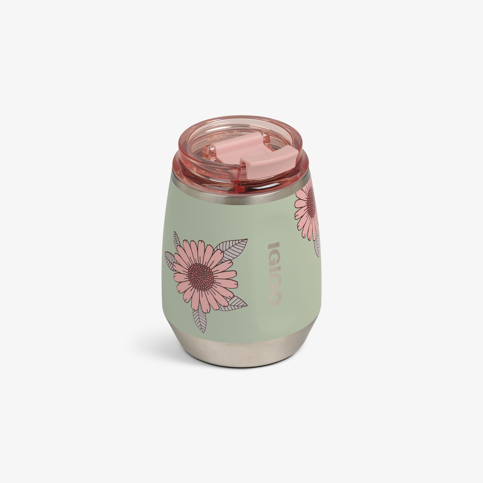 Floral 10 Oz Wine Tumbler V5 - Sage - Product View