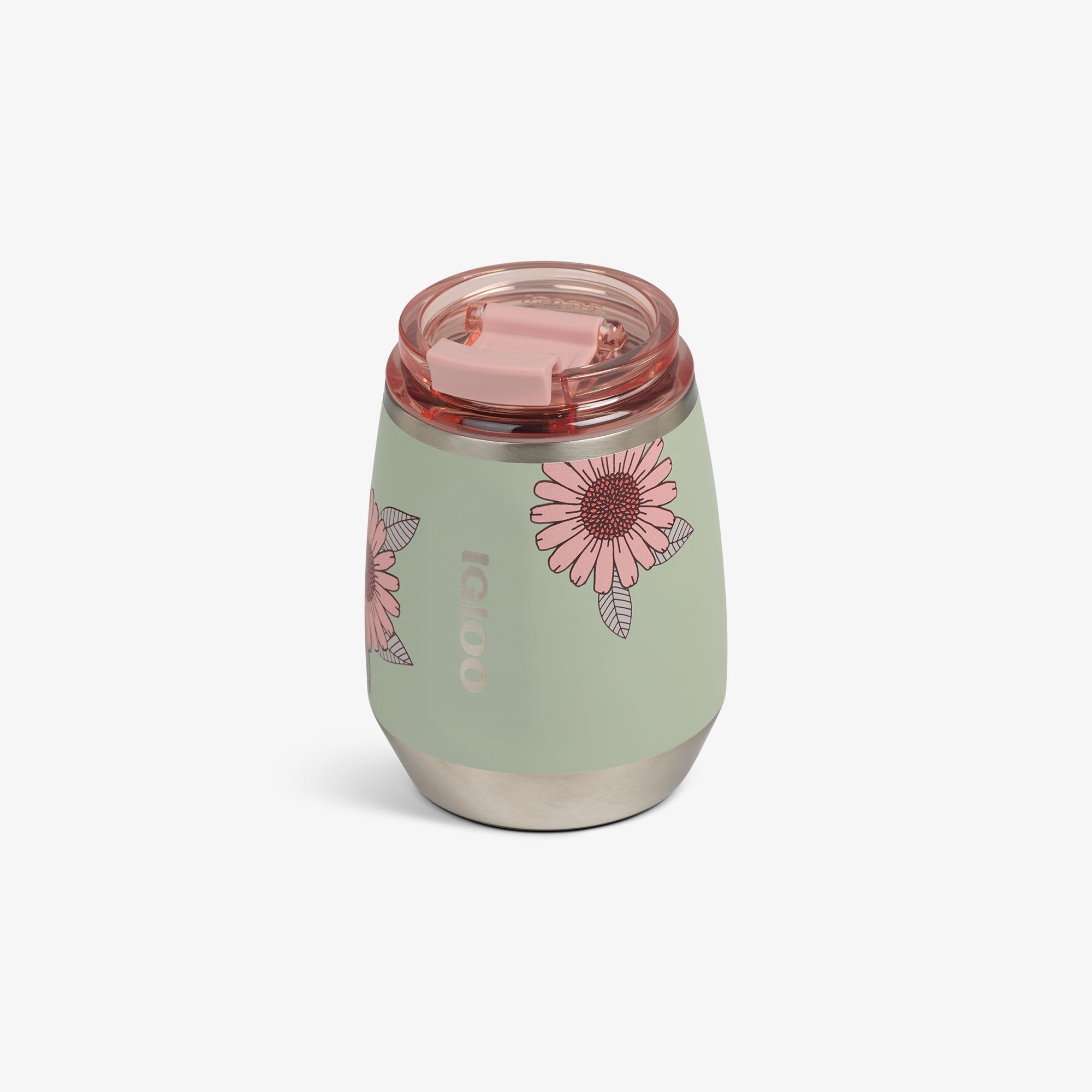 Floral 10 Oz Wine Tumbler V5 - Sage - Product View