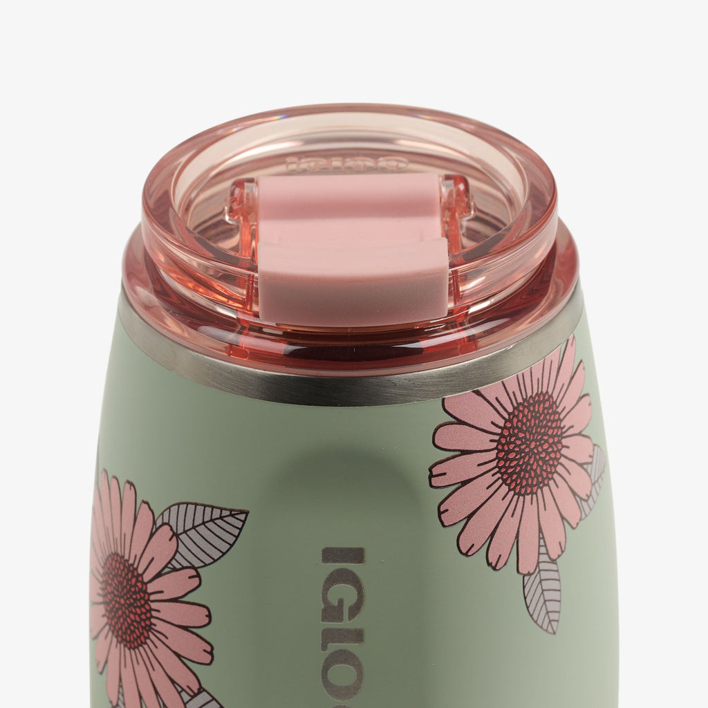 Floral 10 Oz Wine Tumbler V5 - Sage - Product View