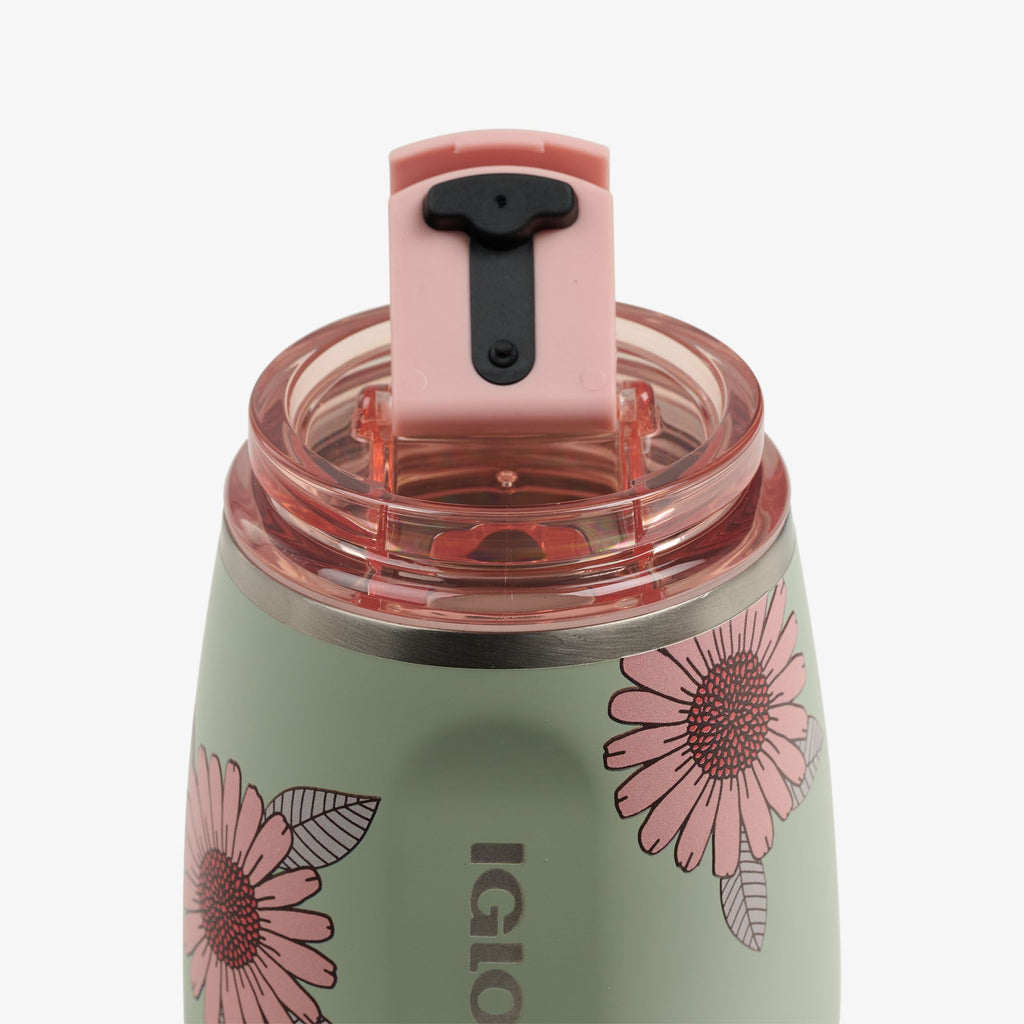Floral 10 Oz Wine Tumbler V5 - Sage - Product View