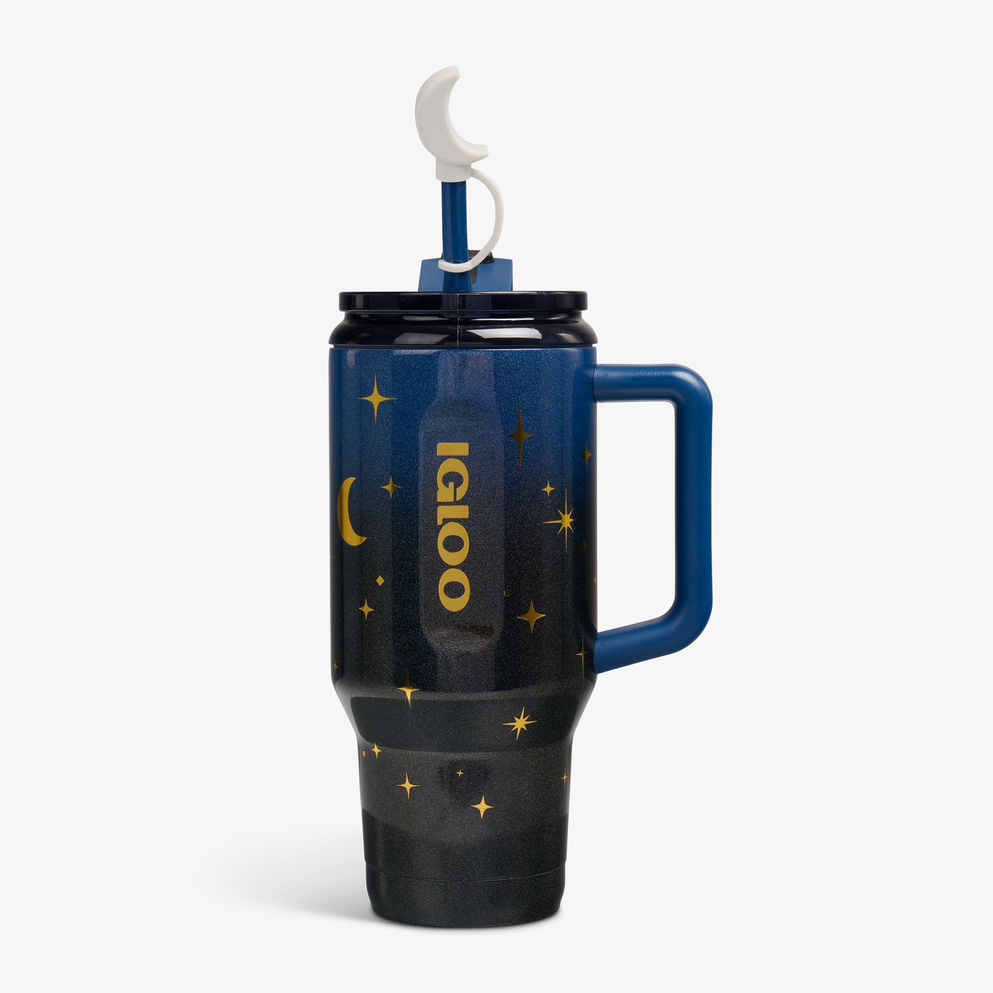 32 Oz Flip ‘n’ Sip Travel Mug L2 - Midnight Blue - Strap View