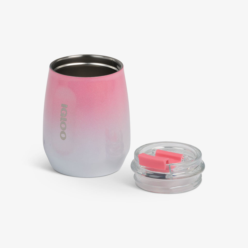 10 Oz Wine Tumbler K7 - Gradient Pink - Open View