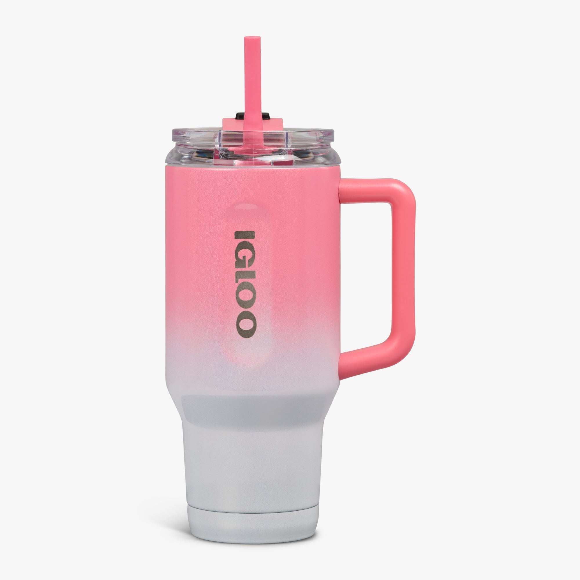 32 Oz Flip ‘n’ Sip Travel Mug L2 - Gradient Pink - Strap View