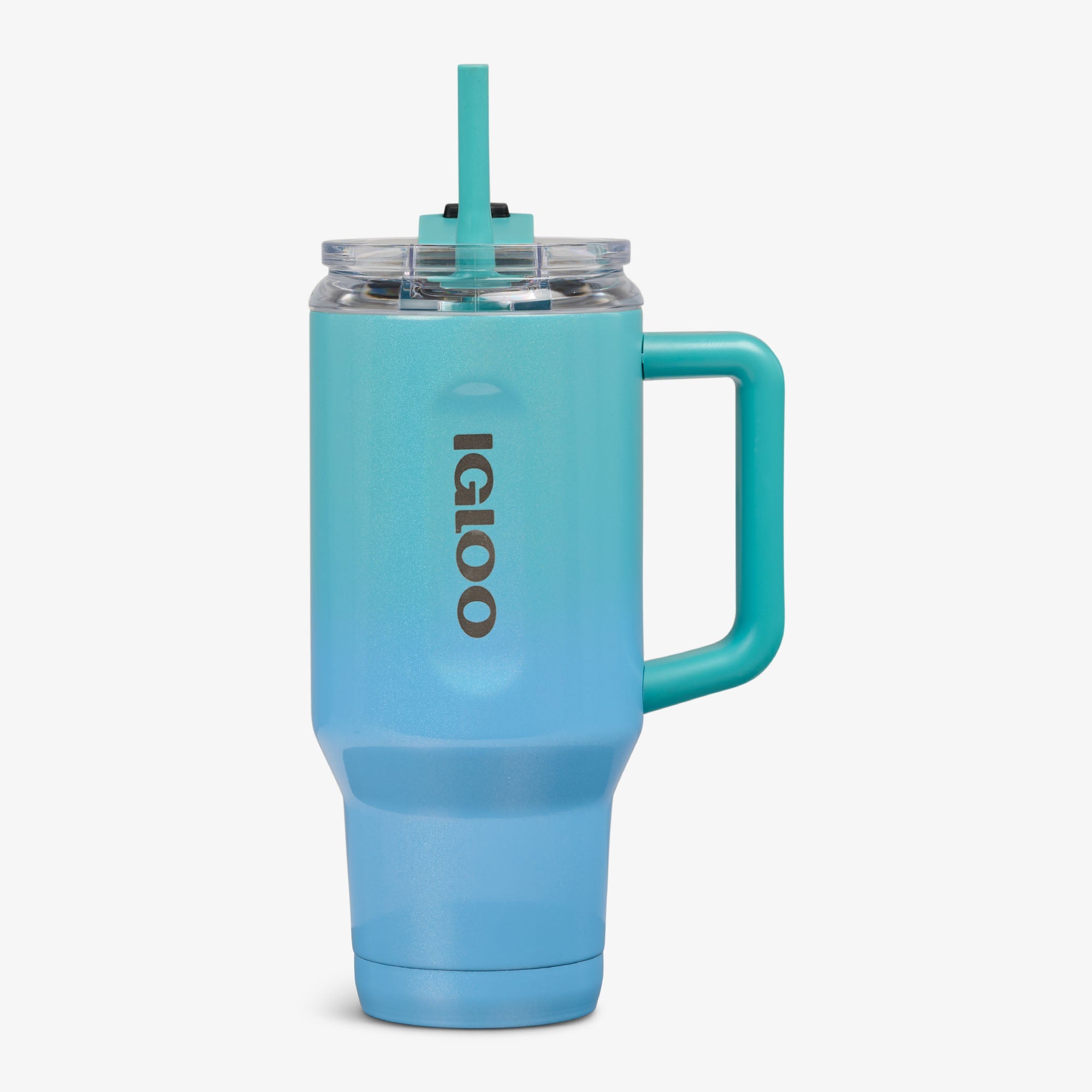 32 Oz Flip ‘n’ Sip Travel Mug L2 - Gradient Teal - Strap View