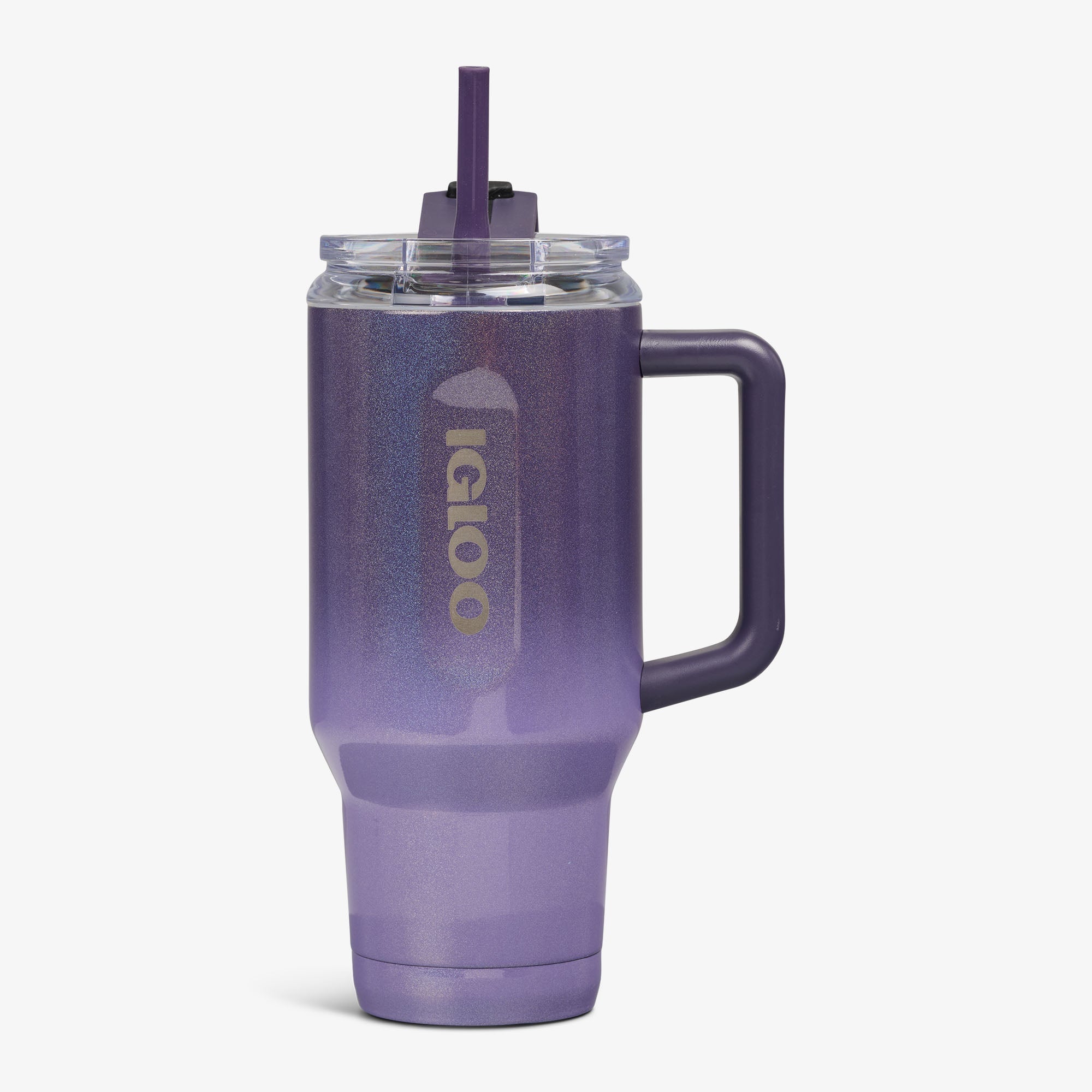 32 Oz Flip ‘n’ Sip Travel Mug L2 - Gradient Grape - Strap View