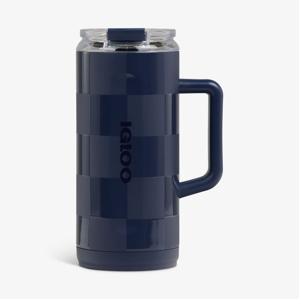 1L Beer Mug K7 - Navy Check - Front View