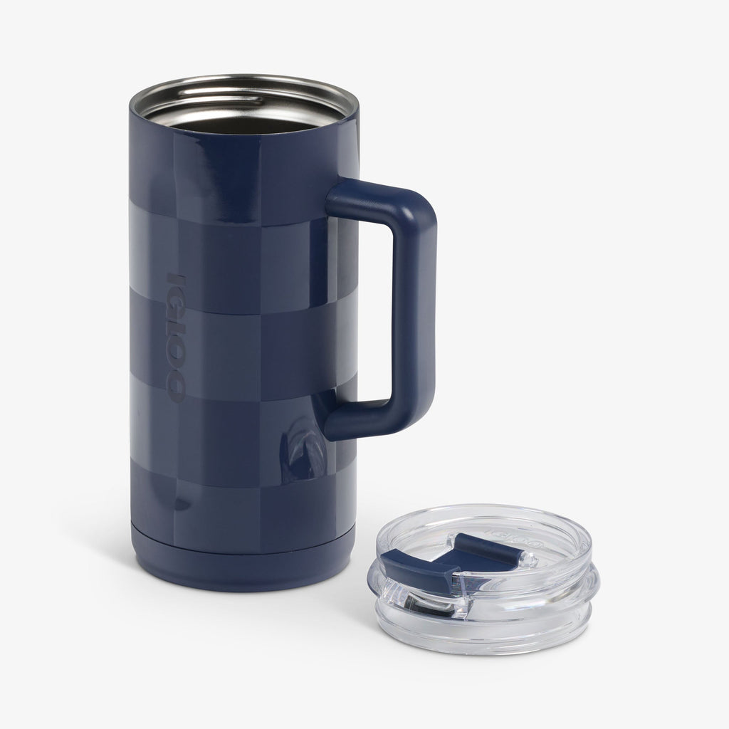 1L Beer Mug K7 - Navy Check - Open View